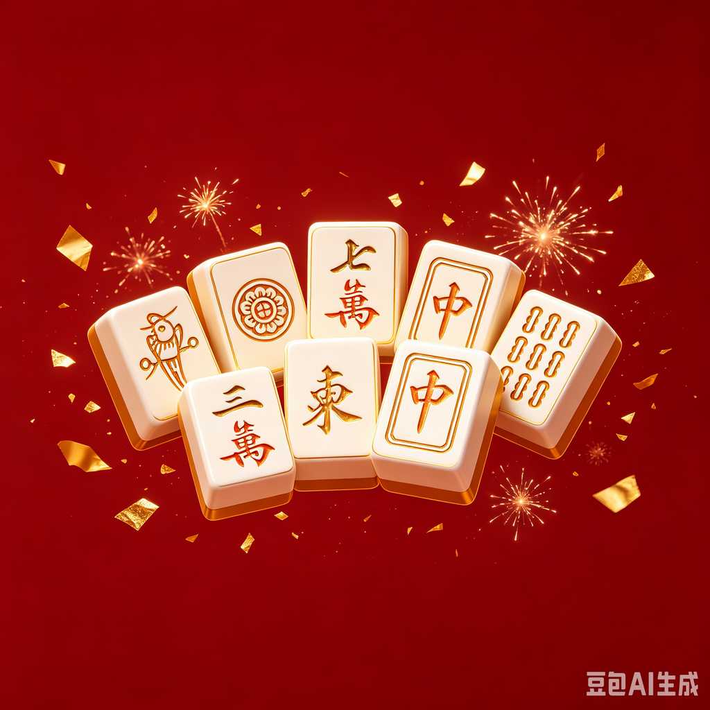vintage text mahjong set